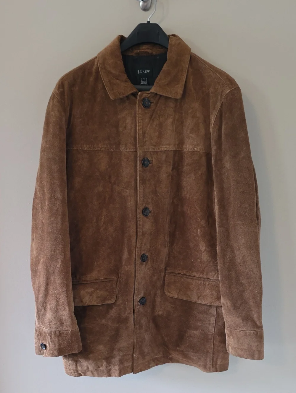 J. Crew Men's Brown Suede Button-Front Jacket